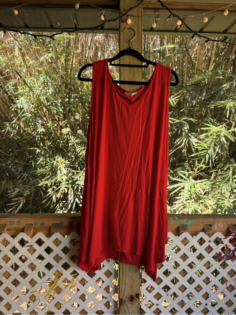 LARA Red Scoop Neck Tank Top